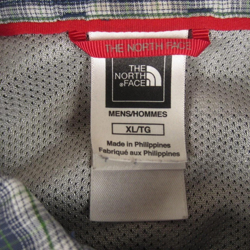 The North Face Shirt Mens XL Blue Tartan Plaid Short Sleeve‎ Lightweight Pocket